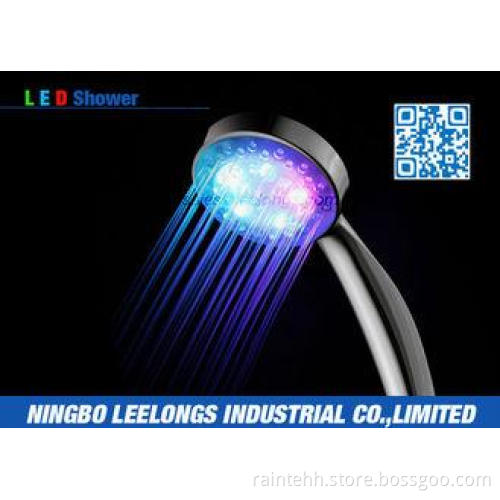 Color Changing LED Rain Shower Head Handheld For Hotel , Ho